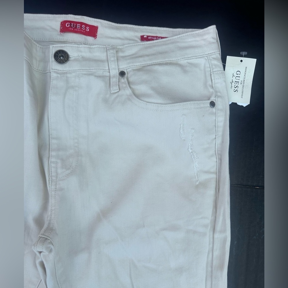 Guess Cream Medium Rise Skinny Scotch Fit Jeans - Picture 5 of 8